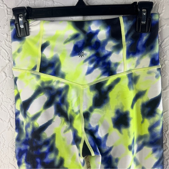 Athleta Tie-Dye Ankle Leggings - Neon Yellow and Black - Picture 5 of 9